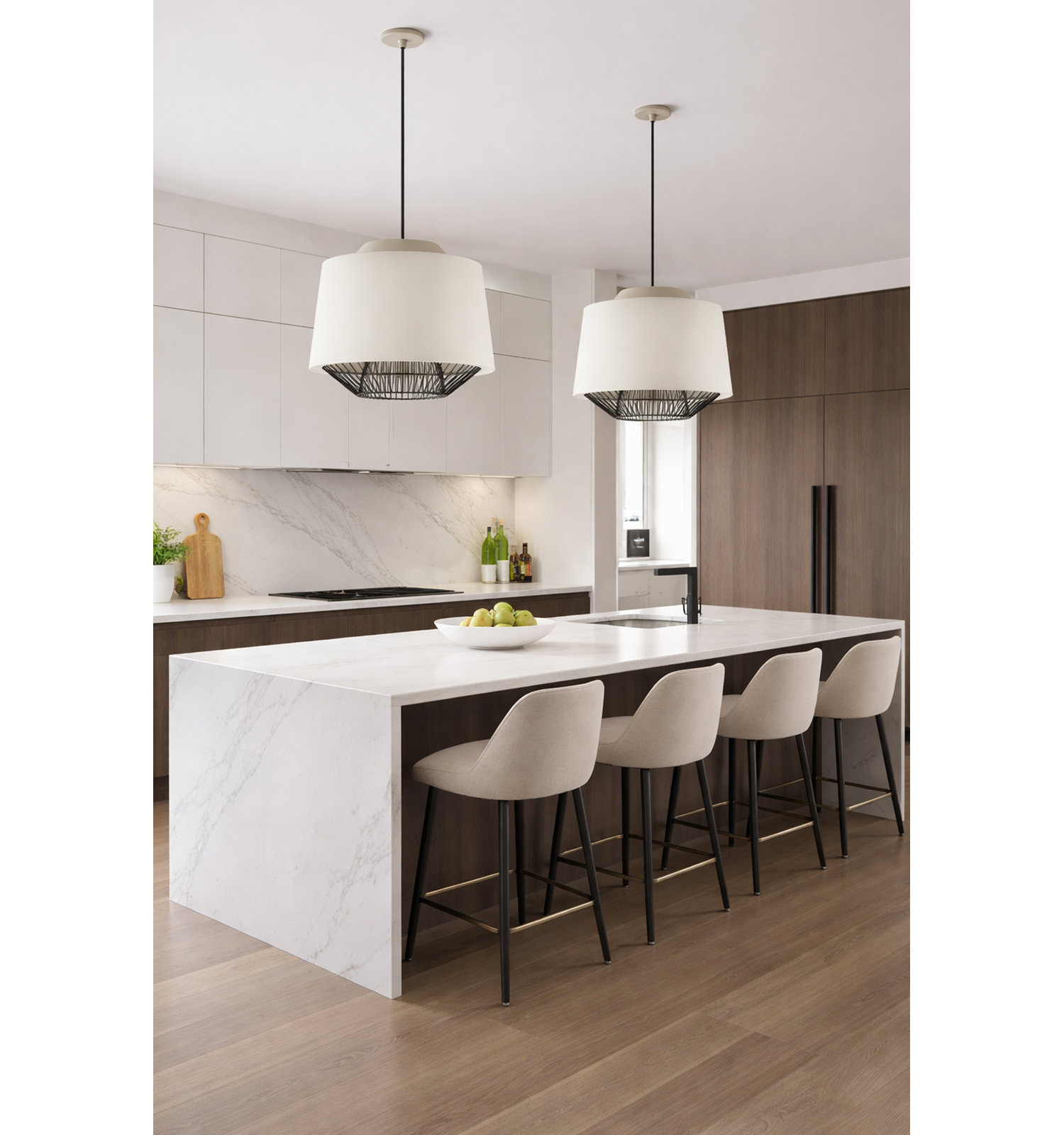 Cici Single Light Pendant, Gray / Black