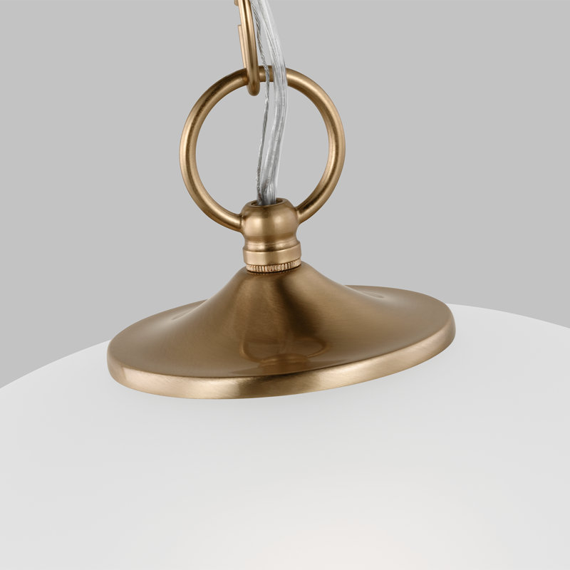 Luminaire suspendu en dome à 1 lumière, Laiton satiné
