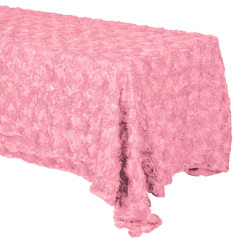 Silvie Floral Polyester Tablecloth, 60" x 48", Pink