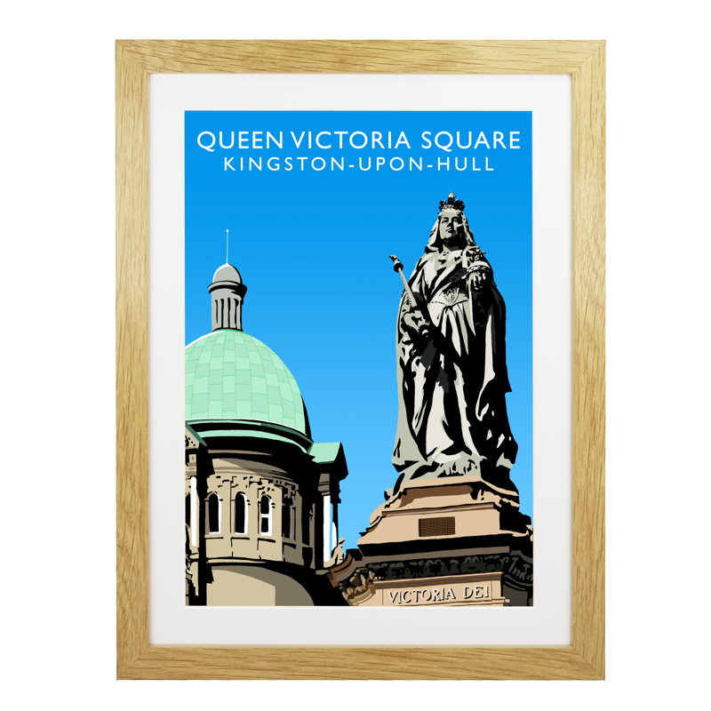 'Queen Victoria Square' 1 Piece Wall Art, 43.5 cm H x 33.5 cm W x 2.2 cm D, Oak Wood Frame