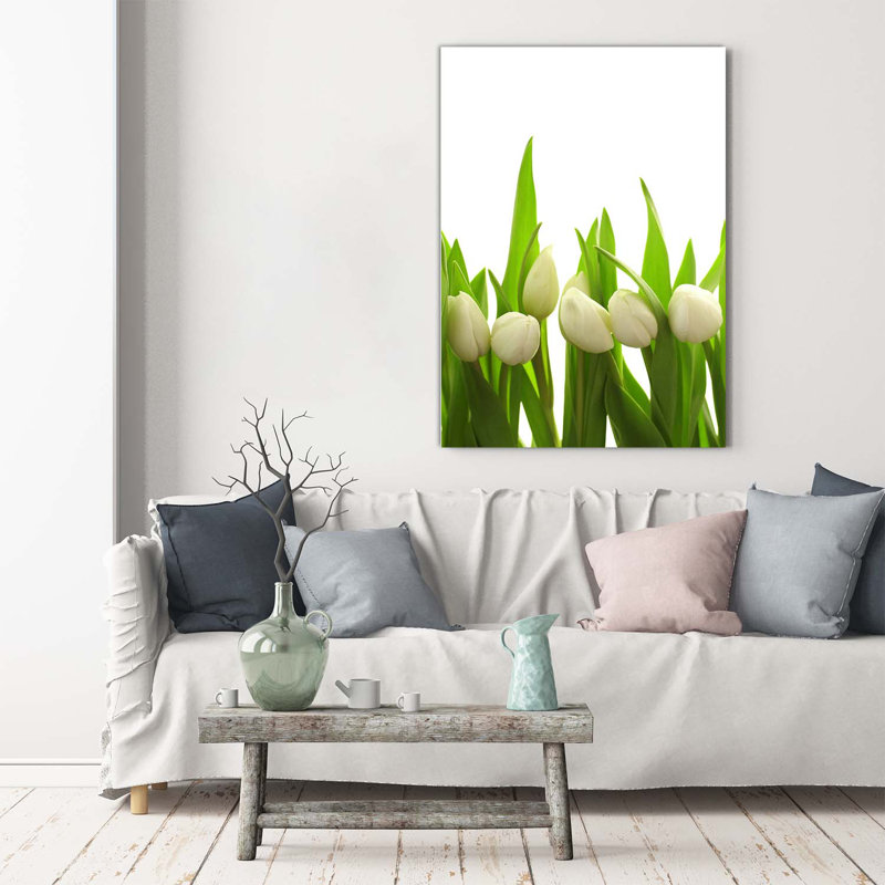 White Tulips - Wrapped Canvas Print
