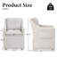 Linen Upholstered Fabric Arm Dining Chairs With Casters & Wheels-1662976368