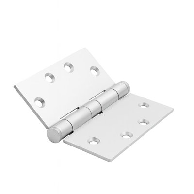 4.5 in. x 4.5 in. Stainless Steel Full Mortise Squared Radius Ball Bearing Door Hinge with Removable Pin - (Set of 2)
