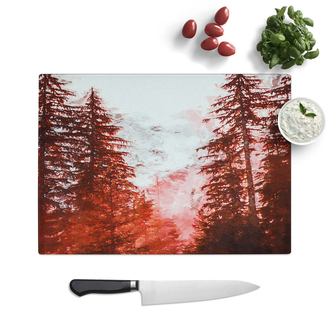 Glass Mountain Through The Forest in Abstract Chopping Board