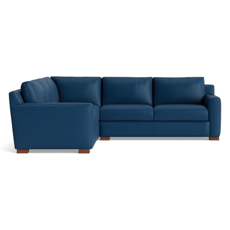 Catalina Leather Sectional, Left Hand Facing, Leather - Deep Blue