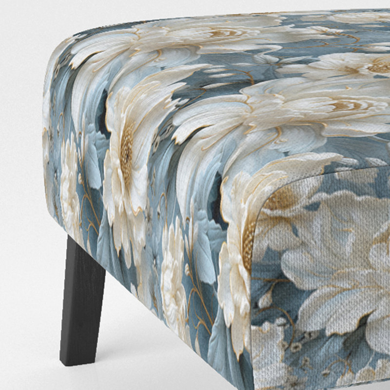 Rustic Victorian Brocade Victorian Motif - Chaise d'appoint de chalet rembourrée à motif floral