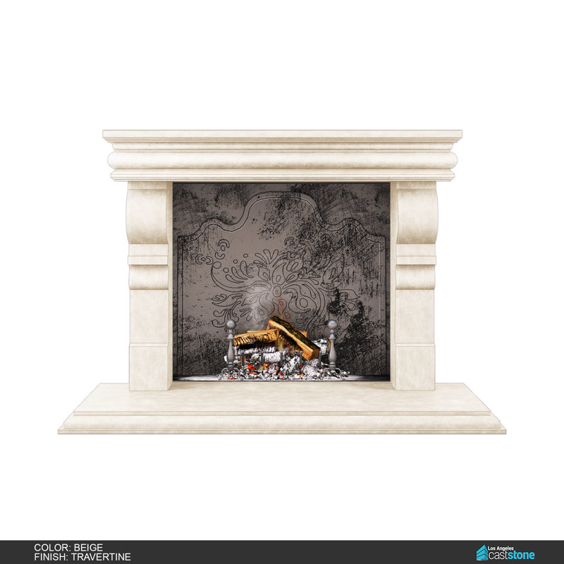 Hamilton Fireplace Surround, Travertine/Beige