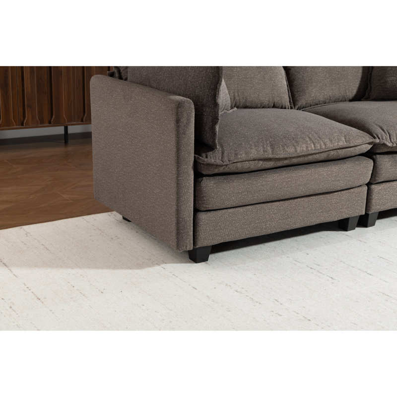 Canapé modulaire en chenille peu encombrant, idéal pour le salon et les appartements