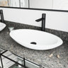 Wisteria 23" L x 14" W x 4" H Oval White Matte Stone™ Vessel Bathroom Sink with 12" H Faucet
