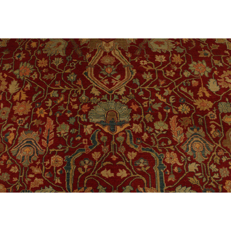 Tapis traditionnel rouge et bleu 9 x 12