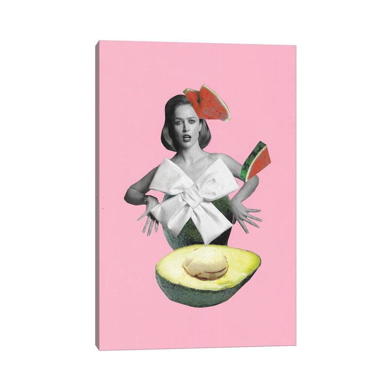 Roly-Poly Avocado 1 Piece Wrapped Canvas Wall Art, 20.32 cm H x 30.48 cm W