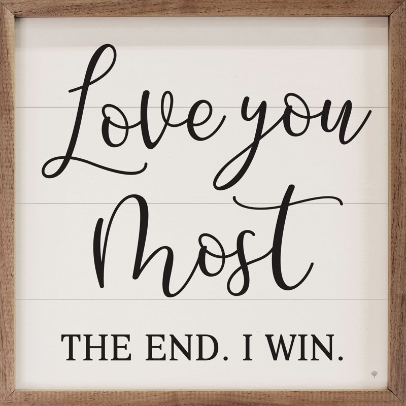 Love You Most Square - blanc, H 12 po x l 12 po x P 1 po
