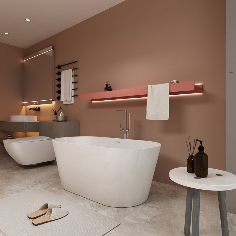67'' x 32.625'' Freestanding Acrylic Bathtub
