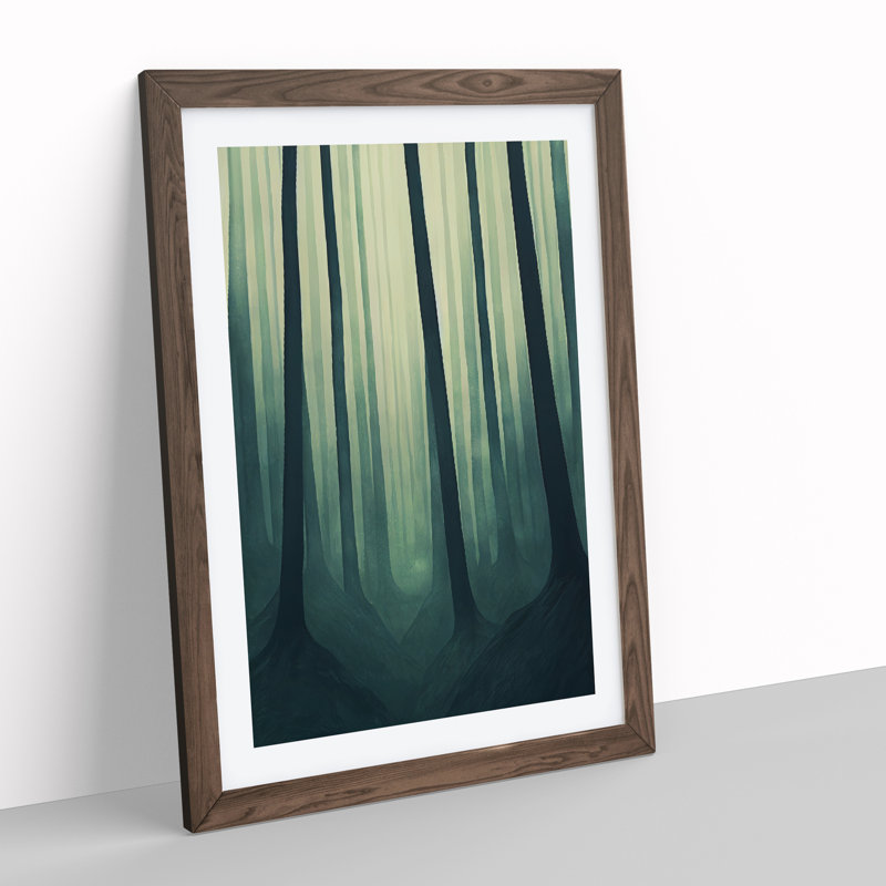 Forest At Dusk No.3 - Single Picture Frame Painting, Walnut, 64cm H x 46cm W x 2cm D