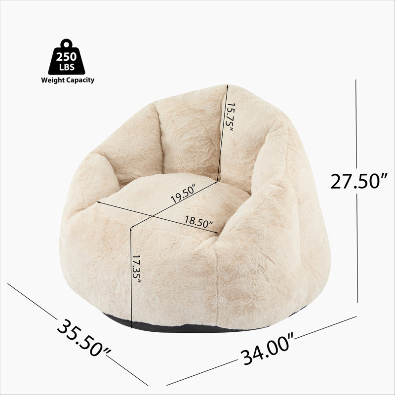 Indoor Cozy Armchair-Style Bean Bag, Beige