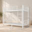 Lit superposé Twin XL avec cadre en métal tubulaire rond, sans sommier, blanc