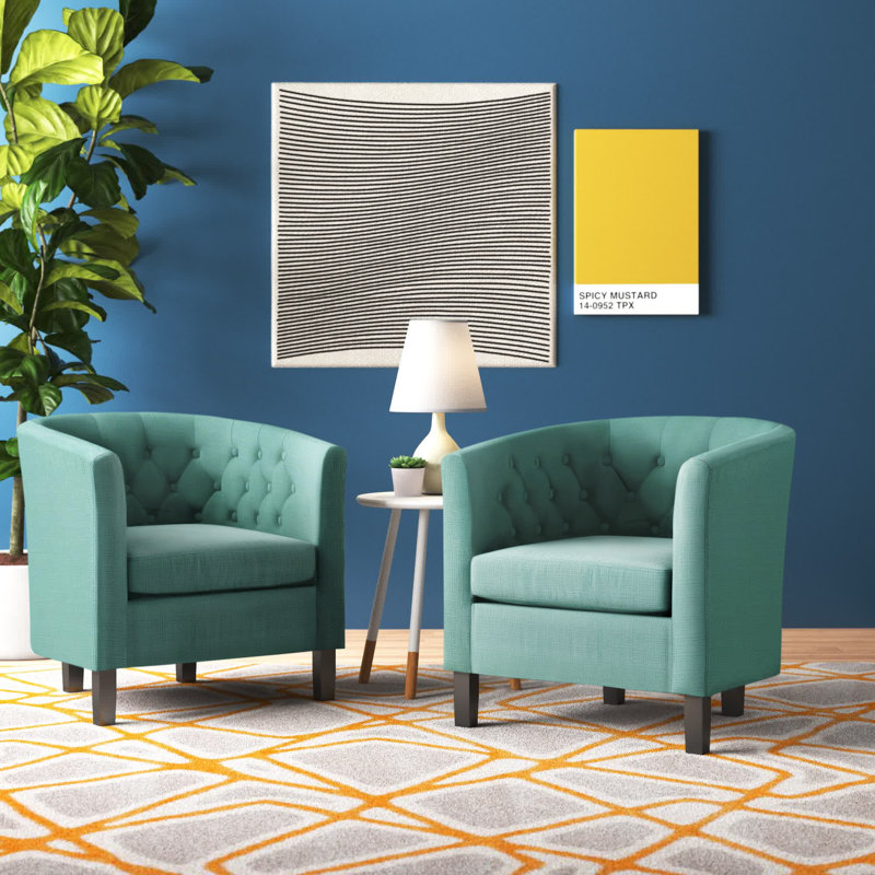 Modway Prospect Upholstered Fabric Armchair Set, Moss Green
