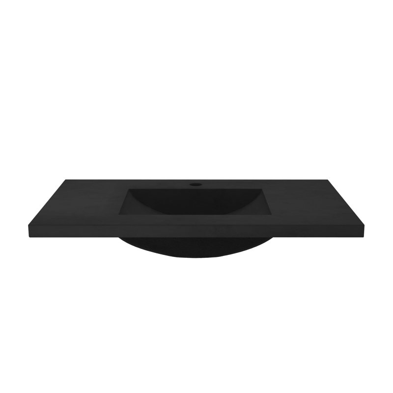 Plateau de meuble-lavabo simple en béton 36,5 po avec lavabo Palomar, Simple, Gris anthracite