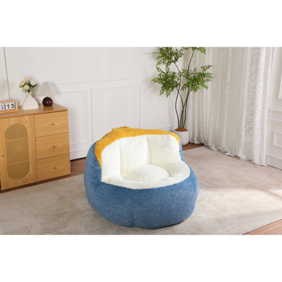 Fauteuil à billes multicolore en fausse fourrure, rembourré de mousse déchiquetée, conception ergonomique pour les hanches et le dos, coin lecture idéal, sac surdimensionné sans assemblage, très grand dortoir dans un coin-détente, peau