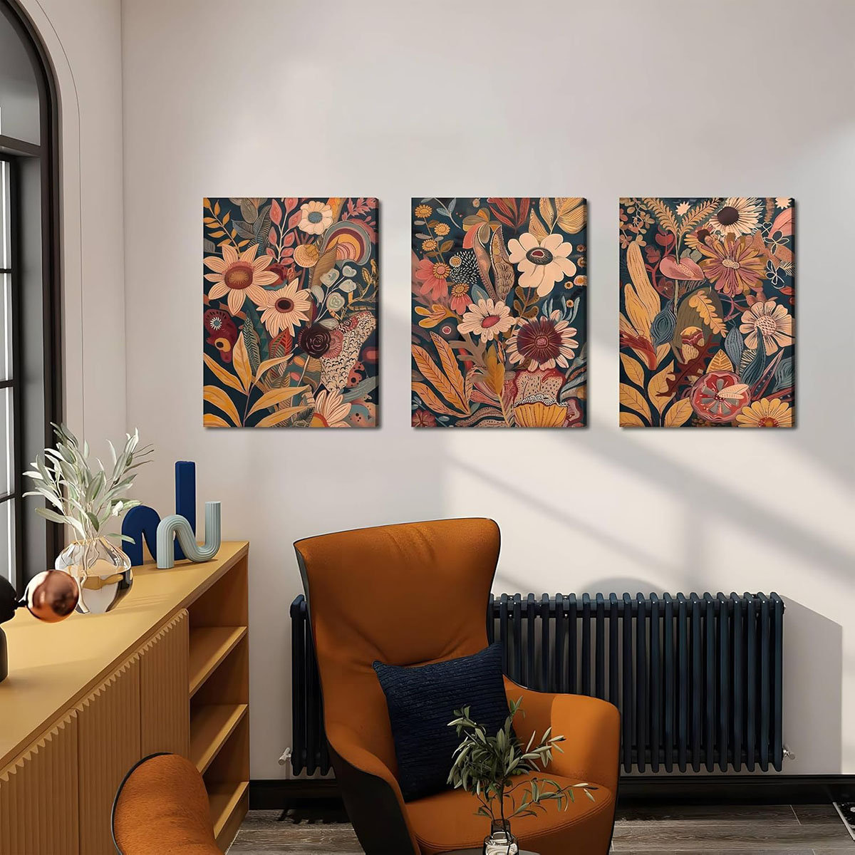 Bloomsbury Market Modern Boho Flower Canvas Wall Art Set Of 3 – Mid ...