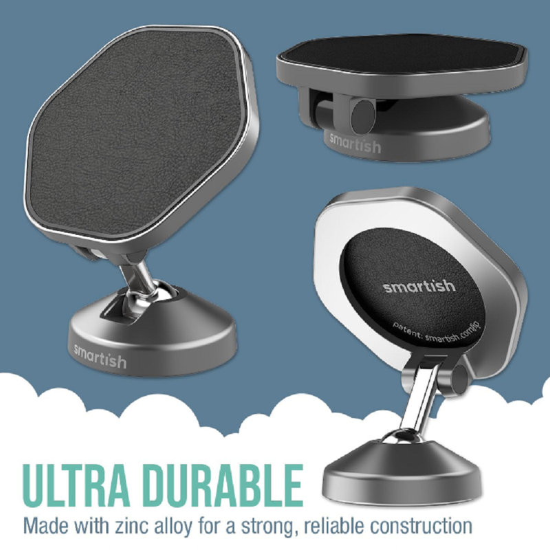Smartish iPhone 17 Pro Max MagSafe Case + Magnetic Car Mount Bundle - Gripmunk + Mountaineer Car Mount Stick on Adhesive Phone Holder - Extra Strength Magnet- Very Cherry Blossom
