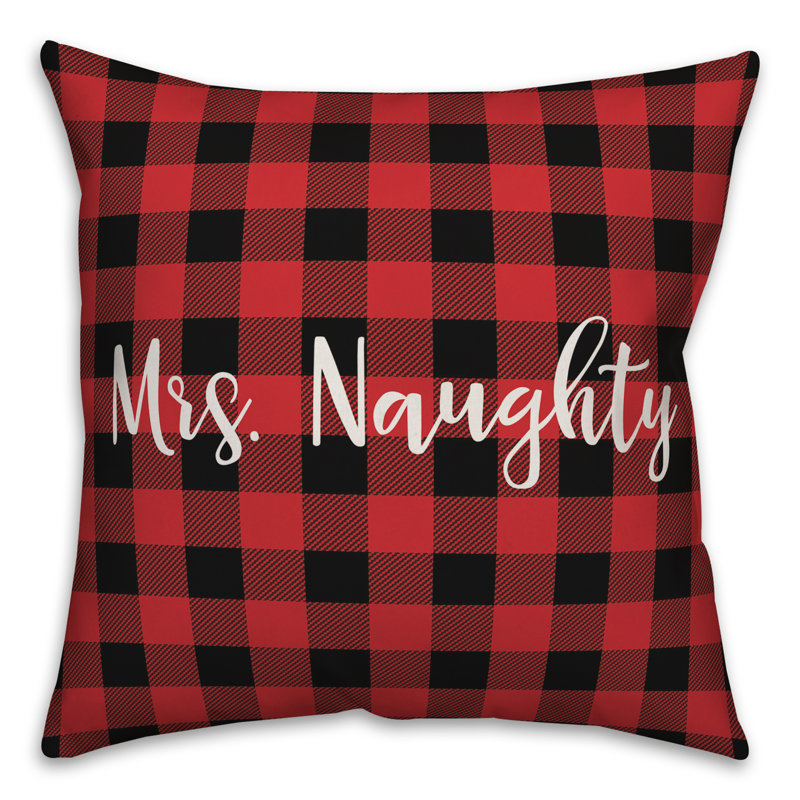  Coussin décoratif à carreaux Mme Naughty in Buffalo, Housse de coussin