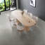 Table de salle à manger ovale en bois massif Burlywood-150439910