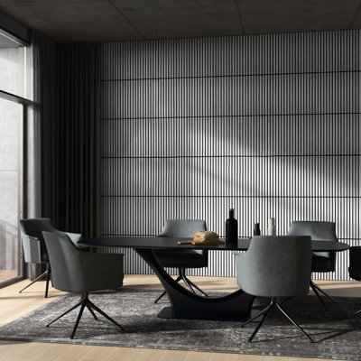 24" X Sound Absorbing Panels - Gray 3D Faux Wood For An Elegant Kitchen Wall Absorbing, Ideal Home And Office Interior