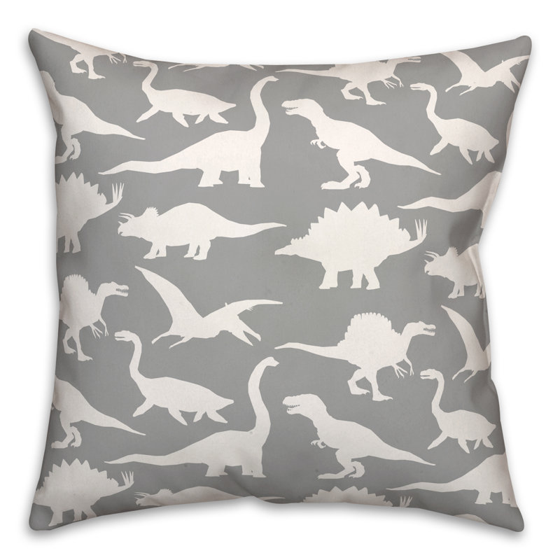 Housse de coussin carrée/insert, Gris/blanc
