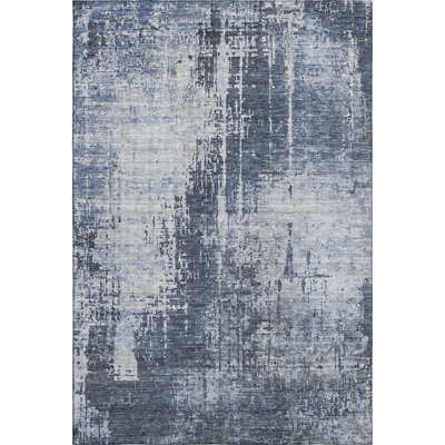 Premium Machine Washable Prisco Navy Rug