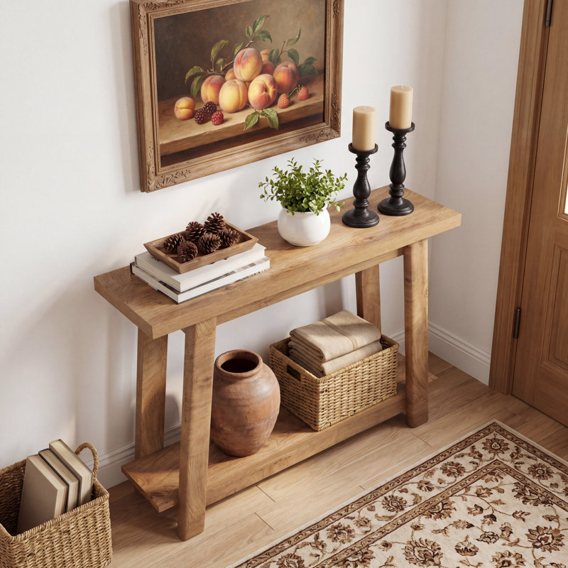 41.3'' Light Brown Console Table with Shelf
