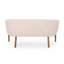 Beige de style Mid-Century moderne, dossier à surpiqûres rainurées, pieds en bois d'hévéa brun, pieds de meuble requis pour l'assemblage, inclus