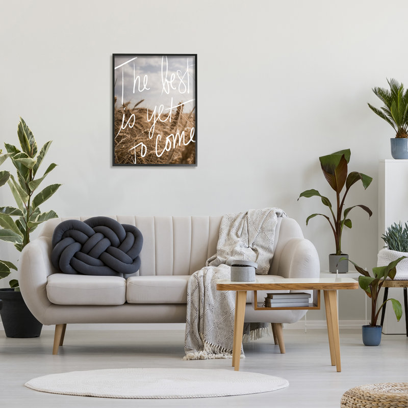 «Still To Come», paysage champêtre encadré sur bois, H 30 po x l 24 po x P 1,5 po, Giclée encadrée noir minuit