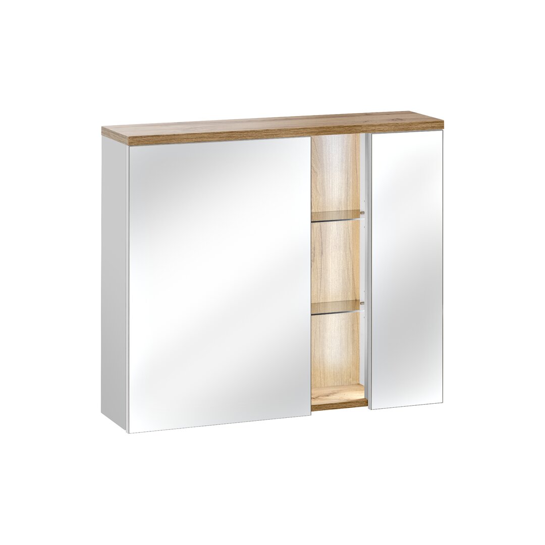 80 cm x 70 cm Medizinschrank Pihu mit LED-Beleuchtung