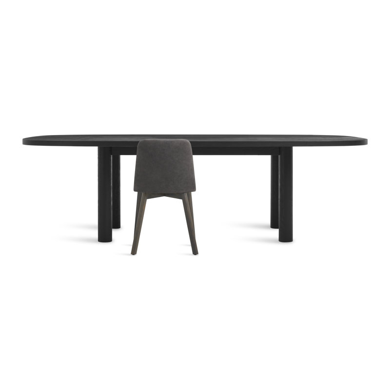 Good Times Oval Solid Wood Dining Table, Black Ash, 45" W x 100" L