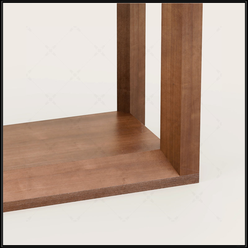 Console rectangulaire en placage de bois massif de 60 pouces avec beaucoup de rangement, idéale pour le vestibule et le salon, finition brun foncé