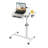 White Portable Adjustable Rolling Laptop Table Stand with Wheels
