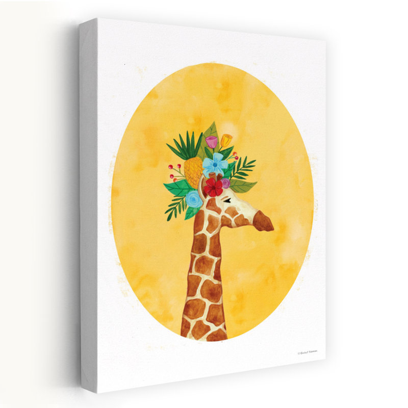 Girafe tropicale ludique, fantaisiste, art tropical, H 24 po x l 16 po