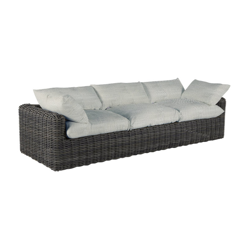 Canapé Montecito - Raphia, Argent Rollo, Pas de soudure, Raphia