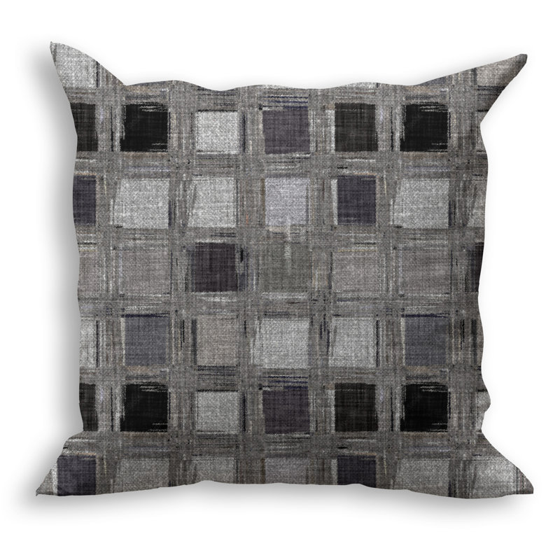 Checkered Outdoor Reversible Throw Pillow, 16" x 16"
