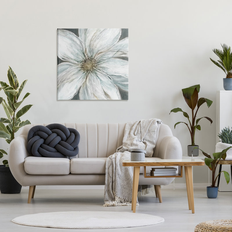 Grande toile blanche à gros plan, design par Carol Robinson, H 30 po x l 30 po
