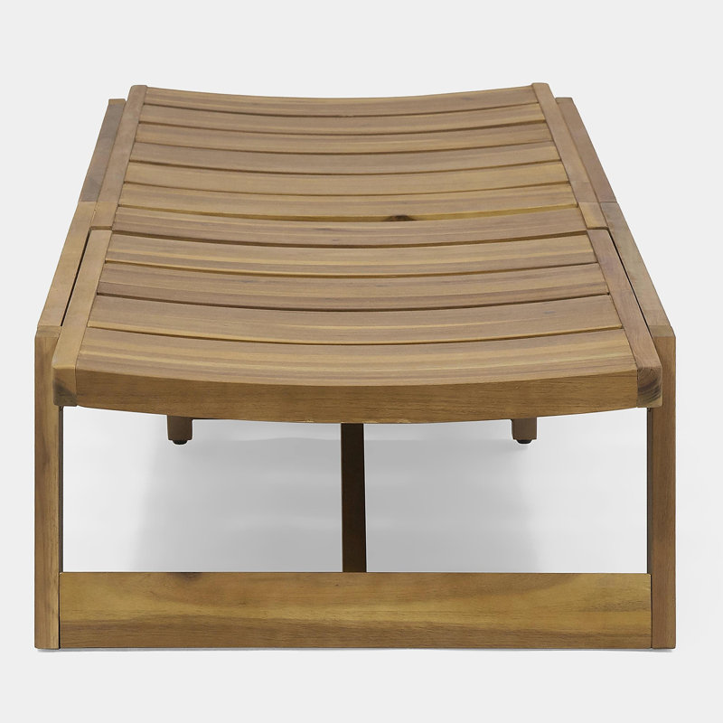 Wooden Chaise Lounge, Natural, 1