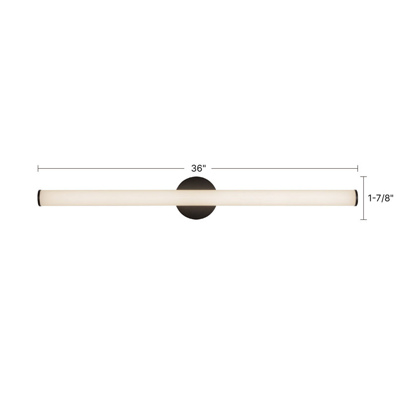 Tectra 36-in Black dimmable LED Wall Sconce, Matte Black