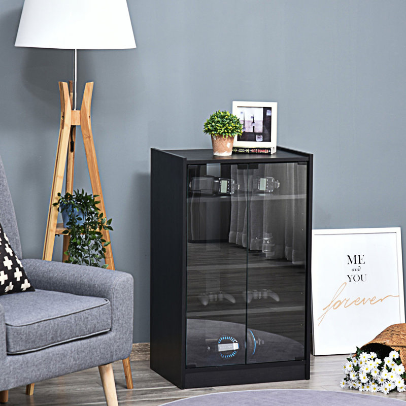 Armoire multimédia moderne à 5 niveaux avec tablettes réglables à 3 niveaux