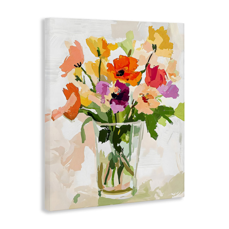 Toile Bold Springy Blooms, design par Riley B, H 20 po x l 16 po