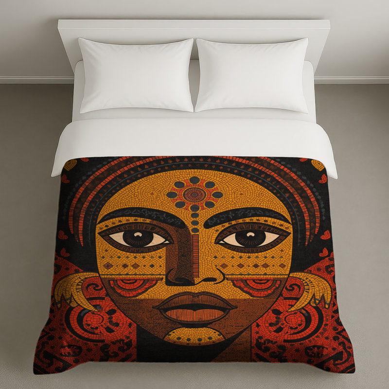 Mosaic Portrait Art Duvet Covers, King