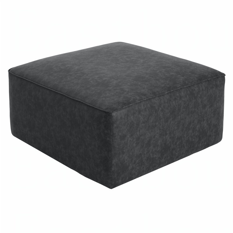Orrey PU Leather Upholstered Ottoman, Black