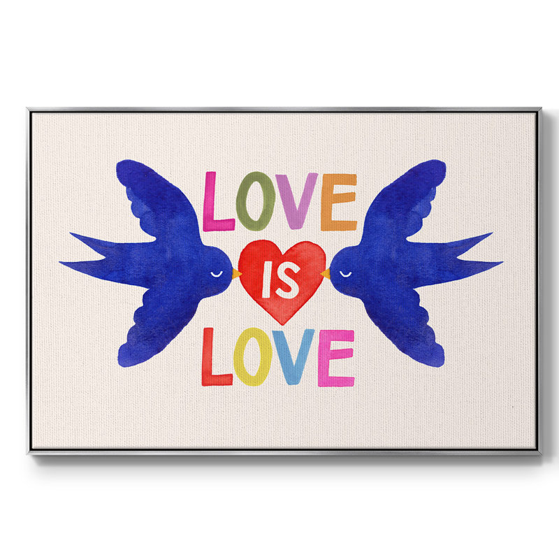 «Love Loudly Collection A», reproduction d'art sur toile, H 25 po x l 37 po x P 2 po, Argent