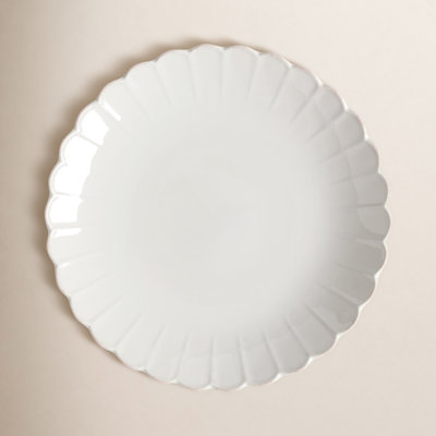 French Perle Scallop White Platter
