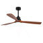 Nouveau ventilateur de plafond de 60 pouces avec moteur à courant continu réversible à télécommande de 3 pales en bois massif de 18 W pour la maison-792674007